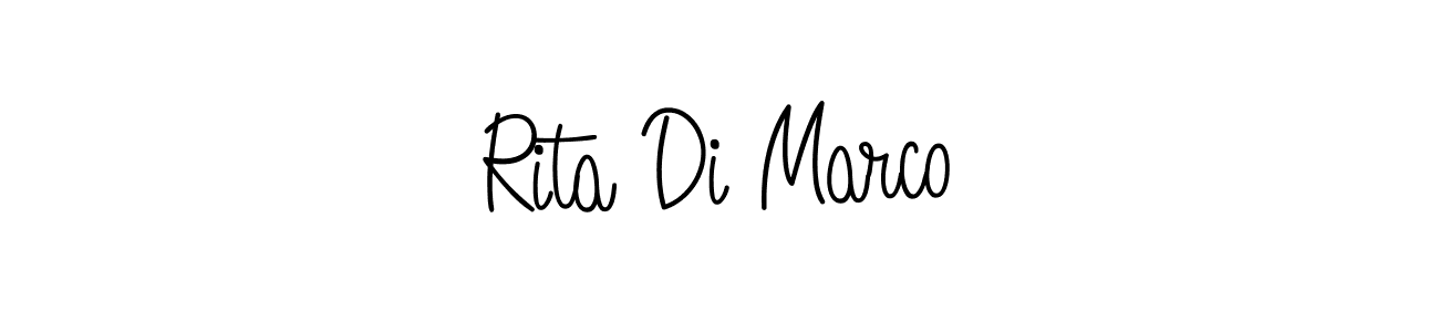 You should practise on your own different ways (Angelique-Rose-font-FFP) to write your name (Rita Di Marco) in signature. don't let someone else do it for you. Rita Di Marco signature style 5 images and pictures png
