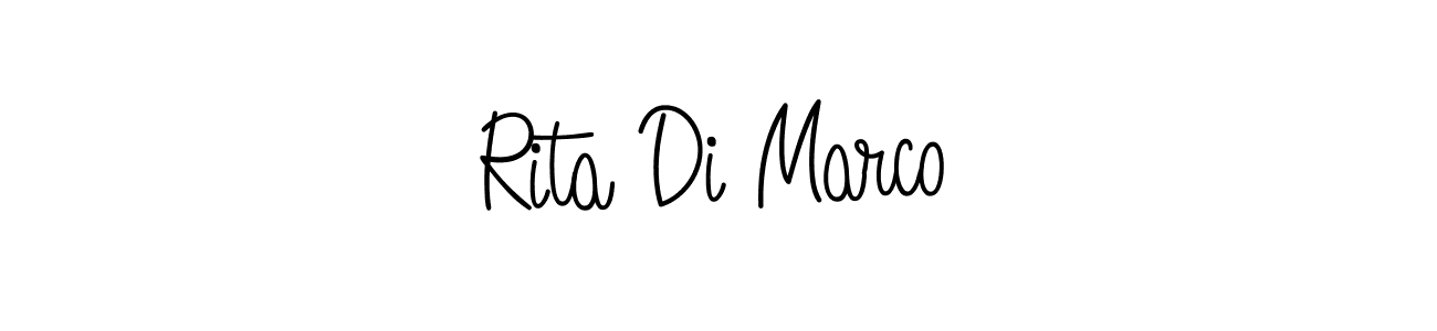 You should practise on your own different ways (Angelique-Rose-font-FFP) to write your name (Rita Di Marco) in signature. don't let someone else do it for you. Rita Di Marco signature style 5 images and pictures png