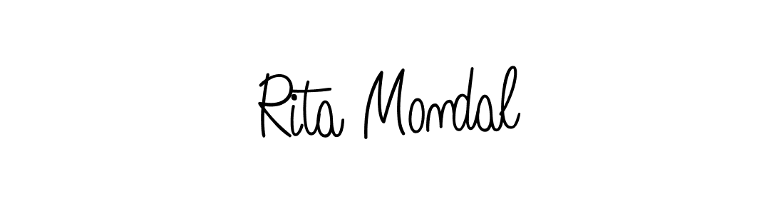 You should practise on your own different ways (Angelique-Rose-font-FFP) to write your name (Rita Mondal) in signature. don't let someone else do it for you. Rita Mondal signature style 5 images and pictures png