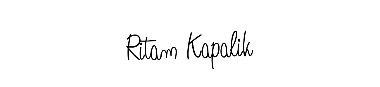 Design your own signature with our free online signature maker. With this signature software, you can create a handwritten (Angelique-Rose-font-FFP) signature for name Ritam Kapalik. Ritam Kapalik signature style 5 images and pictures png