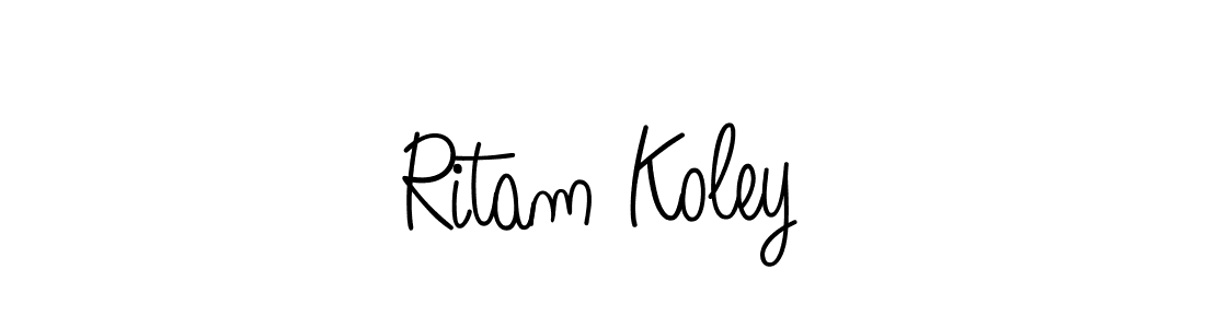 Use a signature maker to create a handwritten signature online. With this signature software, you can design (Angelique-Rose-font-FFP) your own signature for name Ritam Koley. Ritam Koley signature style 5 images and pictures png