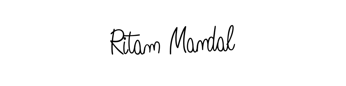 How to make Ritam Mandal name signature. Use Angelique-Rose-font-FFP style for creating short signs online. This is the latest handwritten sign. Ritam Mandal signature style 5 images and pictures png