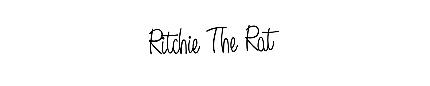 The best way (Angelique-Rose-font-FFP) to make a short signature is to pick only two or three words in your name. The name Ritchie The Rat include a total of six letters. For converting this name. Ritchie The Rat signature style 5 images and pictures png