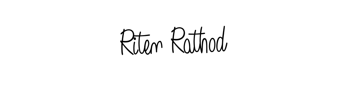 Use a signature maker to create a handwritten signature online. With this signature software, you can design (Angelique-Rose-font-FFP) your own signature for name Riten Rathod. Riten Rathod signature style 5 images and pictures png