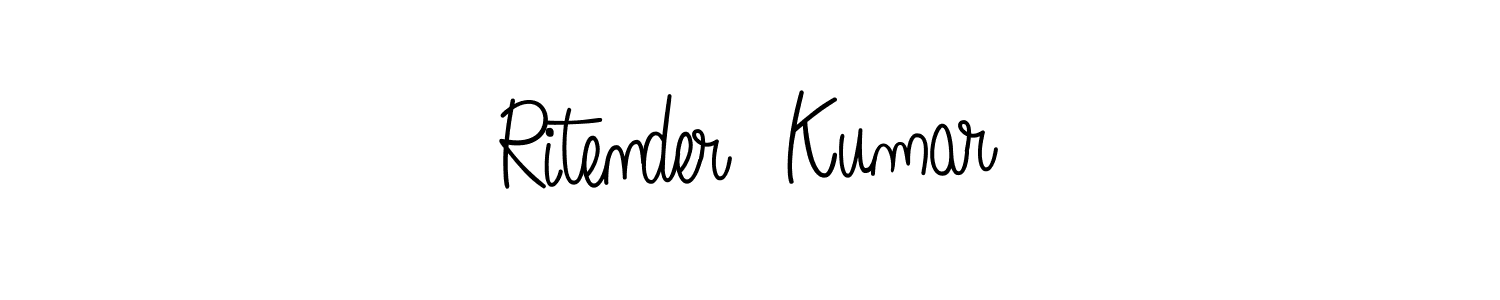 Also we have Ritender  Kumar name is the best signature style. Create professional handwritten signature collection using Angelique-Rose-font-FFP autograph style. Ritender  Kumar signature style 5 images and pictures png