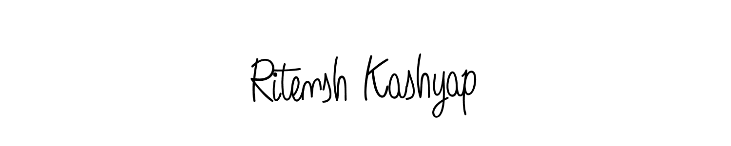 The best way (Angelique-Rose-font-FFP) to make a short signature is to pick only two or three words in your name. The name Ritensh Kashyap include a total of six letters. For converting this name. Ritensh Kashyap signature style 5 images and pictures png