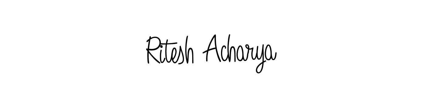 Make a beautiful signature design for name Ritesh Acharya. With this signature (Angelique-Rose-font-FFP) style, you can create a handwritten signature for free. Ritesh Acharya signature style 5 images and pictures png