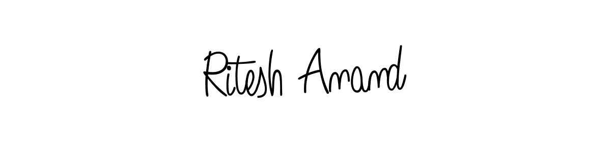 You should practise on your own different ways (Angelique-Rose-font-FFP) to write your name (Ritesh Anand) in signature. don't let someone else do it for you. Ritesh Anand signature style 5 images and pictures png