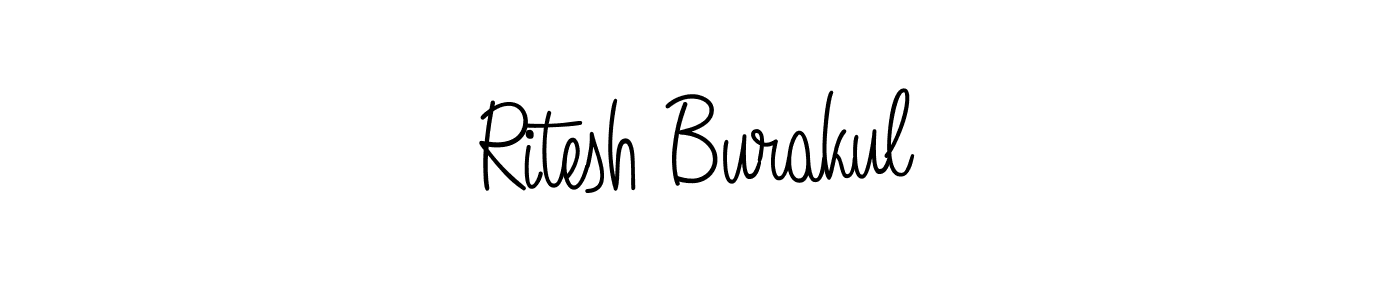 The best way (Angelique-Rose-font-FFP) to make a short signature is to pick only two or three words in your name. The name Ritesh Burakul include a total of six letters. For converting this name. Ritesh Burakul signature style 5 images and pictures png