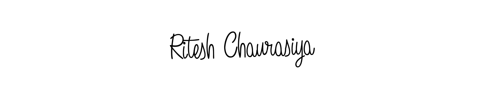 The best way (Angelique-Rose-font-FFP) to make a short signature is to pick only two or three words in your name. The name Ritesh Chaurasiya include a total of six letters. For converting this name. Ritesh Chaurasiya signature style 5 images and pictures png