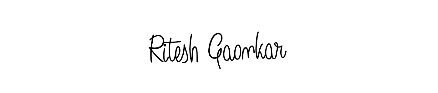 Also we have Ritesh Gaonkar name is the best signature style. Create professional handwritten signature collection using Angelique-Rose-font-FFP autograph style. Ritesh Gaonkar signature style 5 images and pictures png