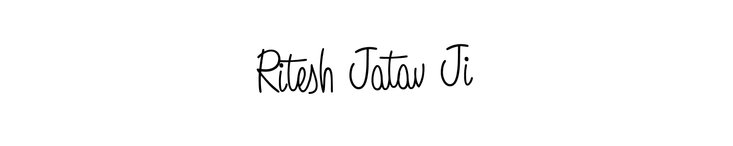 The best way (Angelique-Rose-font-FFP) to make a short signature is to pick only two or three words in your name. The name Ritesh Jatav Ji include a total of six letters. For converting this name. Ritesh Jatav Ji signature style 5 images and pictures png