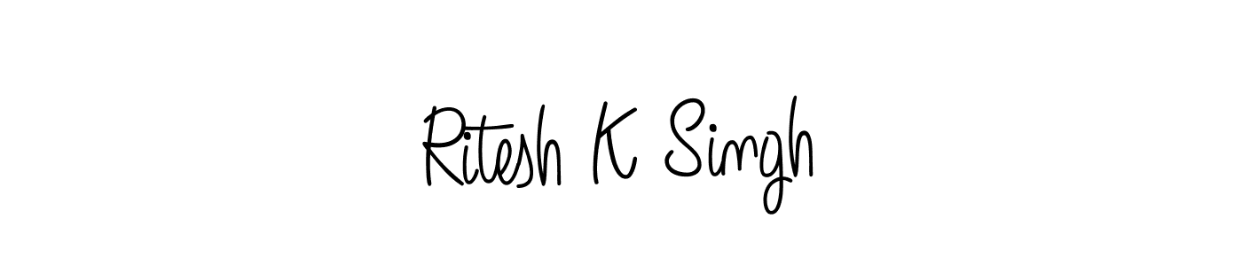 Once you've used our free online signature maker to create your best signature Angelique-Rose-font-FFP style, it's time to enjoy all of the benefits that Ritesh K Singh name signing documents. Ritesh K Singh signature style 5 images and pictures png