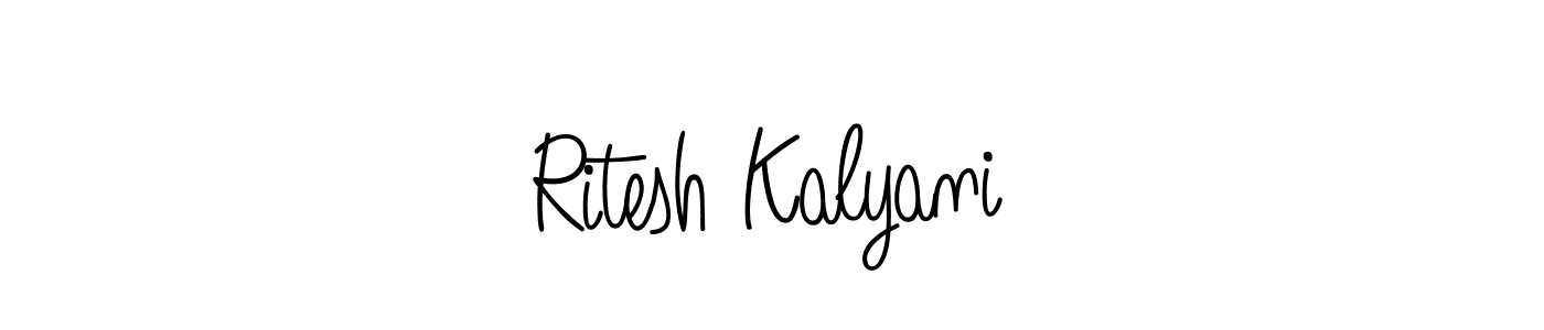 Ritesh Kalyani stylish signature style. Best Handwritten Sign (Angelique-Rose-font-FFP) for my name. Handwritten Signature Collection Ideas for my name Ritesh Kalyani. Ritesh Kalyani signature style 5 images and pictures png
