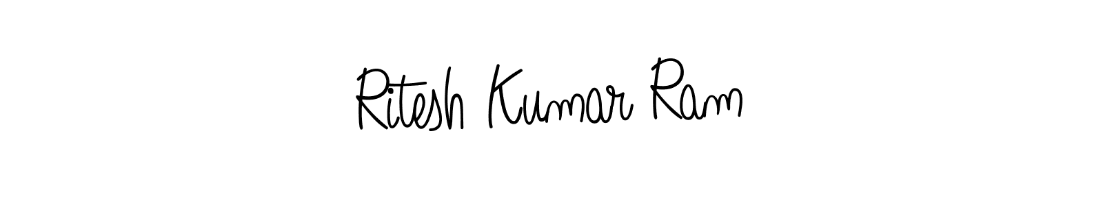 The best way (Angelique-Rose-font-FFP) to make a short signature is to pick only two or three words in your name. The name Ritesh Kumar Ram include a total of six letters. For converting this name. Ritesh Kumar Ram signature style 5 images and pictures png