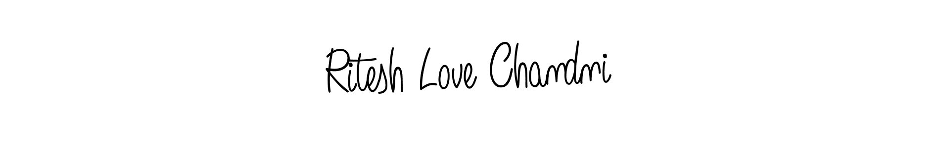 Make a beautiful signature design for name Ritesh Love Chandni. With this signature (Angelique-Rose-font-FFP) style, you can create a handwritten signature for free. Ritesh Love Chandni signature style 5 images and pictures png