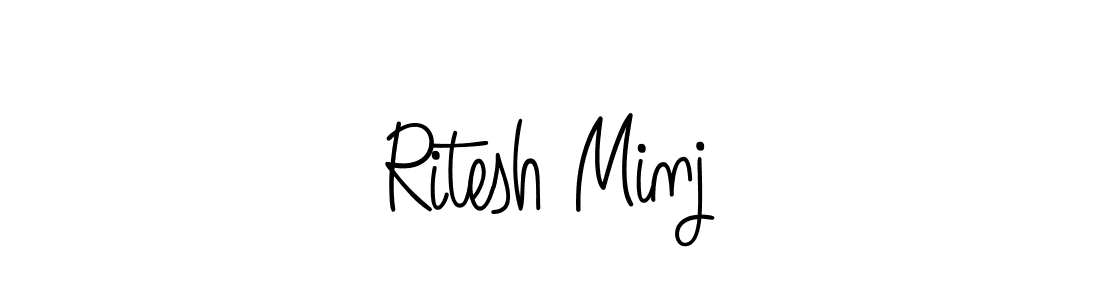 This is the best signature style for the Ritesh Minj name. Also you like these signature font (Angelique-Rose-font-FFP). Mix name signature. Ritesh Minj signature style 5 images and pictures png