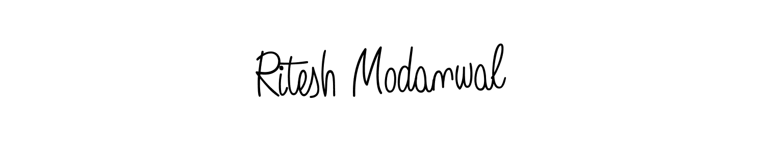 Make a beautiful signature design for name Ritesh Modanwal. With this signature (Angelique-Rose-font-FFP) style, you can create a handwritten signature for free. Ritesh Modanwal signature style 5 images and pictures png