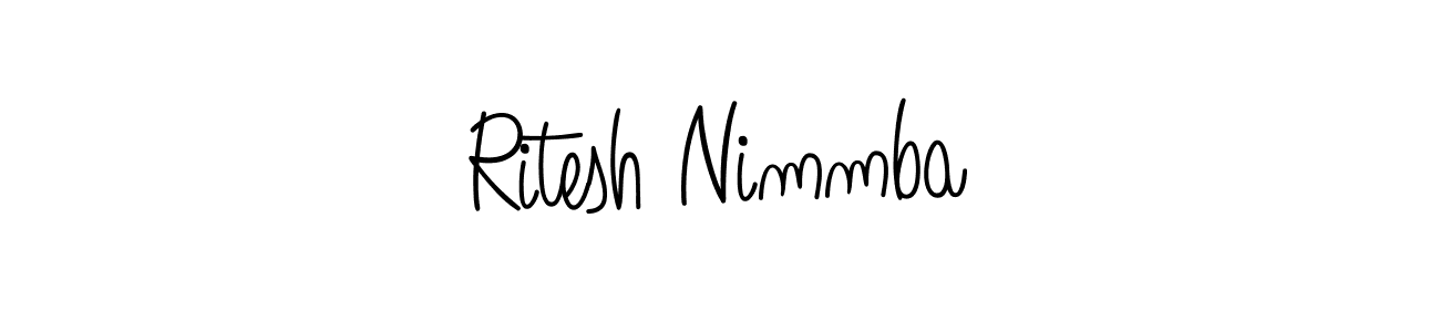 How to make Ritesh Nimmba signature? Angelique-Rose-font-FFP is a professional autograph style. Create handwritten signature for Ritesh Nimmba name. Ritesh Nimmba signature style 5 images and pictures png