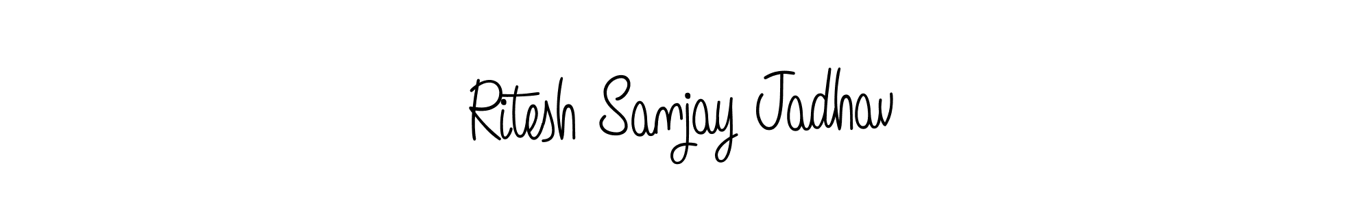 How to make Ritesh Sanjay Jadhav name signature. Use Angelique-Rose-font-FFP style for creating short signs online. This is the latest handwritten sign. Ritesh Sanjay Jadhav signature style 5 images and pictures png