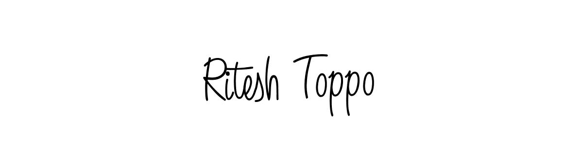 Design your own signature with our free online signature maker. With this signature software, you can create a handwritten (Angelique-Rose-font-FFP) signature for name Ritesh Toppo. Ritesh Toppo signature style 5 images and pictures png