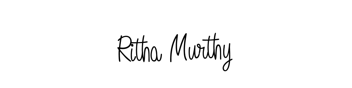 You should practise on your own different ways (Angelique-Rose-font-FFP) to write your name (Ritha Murthy) in signature. don't let someone else do it for you. Ritha Murthy signature style 5 images and pictures png