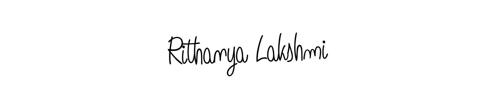 Design your own signature with our free online signature maker. With this signature software, you can create a handwritten (Angelique-Rose-font-FFP) signature for name Rithanya Lakshmi. Rithanya Lakshmi signature style 5 images and pictures png