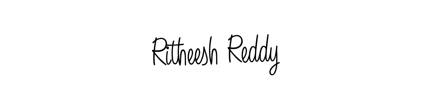 Create a beautiful signature design for name Ritheesh Reddy. With this signature (Angelique-Rose-font-FFP) fonts, you can make a handwritten signature for free. Ritheesh Reddy signature style 5 images and pictures png