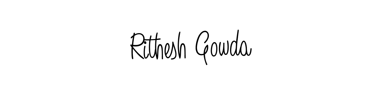 Use a signature maker to create a handwritten signature online. With this signature software, you can design (Angelique-Rose-font-FFP) your own signature for name Rithesh Gowda. Rithesh Gowda signature style 5 images and pictures png