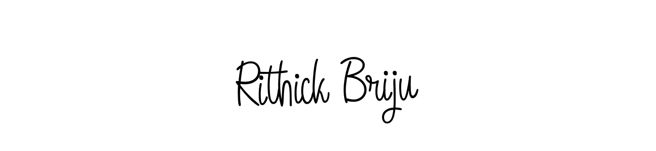 Make a beautiful signature design for name Rithick Briju. With this signature (Angelique-Rose-font-FFP) style, you can create a handwritten signature for free. Rithick Briju signature style 5 images and pictures png