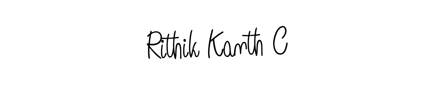 How to make Rithik Kanth C name signature. Use Angelique-Rose-font-FFP style for creating short signs online. This is the latest handwritten sign. Rithik Kanth C signature style 5 images and pictures png