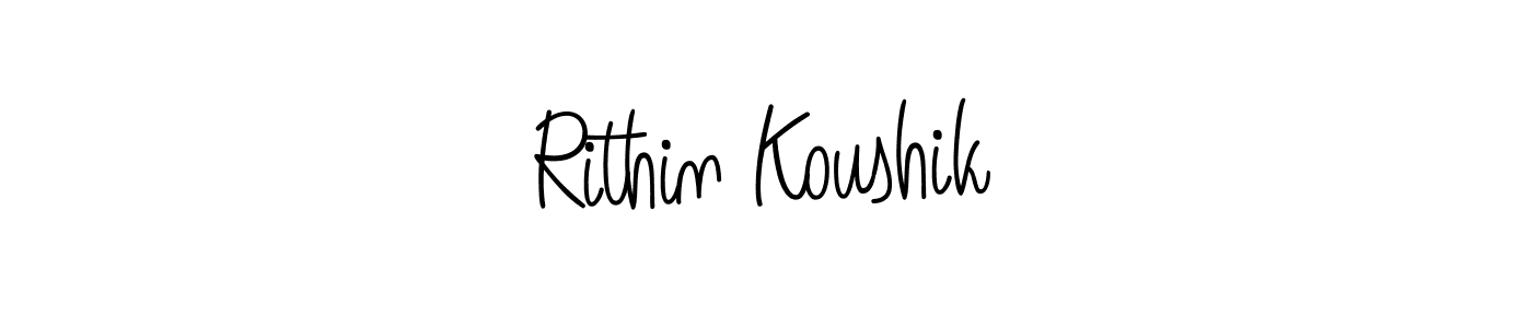Also we have Rithin Koushik name is the best signature style. Create professional handwritten signature collection using Angelique-Rose-font-FFP autograph style. Rithin Koushik signature style 5 images and pictures png