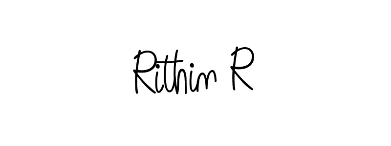 Design your own signature with our free online signature maker. With this signature software, you can create a handwritten (Angelique-Rose-font-FFP) signature for name Rithin R. Rithin R signature style 5 images and pictures png