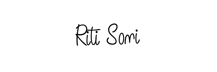 How to make Riti Soni name signature. Use Angelique-Rose-font-FFP style for creating short signs online. This is the latest handwritten sign. Riti Soni signature style 5 images and pictures png