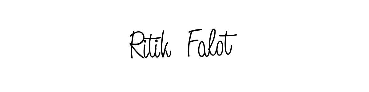 The best way (Angelique-Rose-font-FFP) to make a short signature is to pick only two or three words in your name. The name Ritik  Falot include a total of six letters. For converting this name. Ritik  Falot signature style 5 images and pictures png