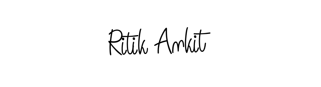 Use a signature maker to create a handwritten signature online. With this signature software, you can design (Angelique-Rose-font-FFP) your own signature for name Ritik Ankit. Ritik Ankit signature style 5 images and pictures png