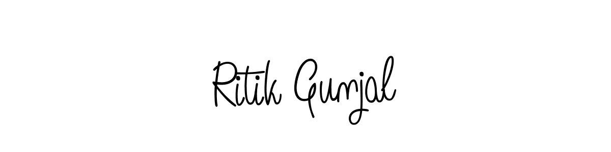 How to make Ritik Gunjal signature? Angelique-Rose-font-FFP is a professional autograph style. Create handwritten signature for Ritik Gunjal name. Ritik Gunjal signature style 5 images and pictures png