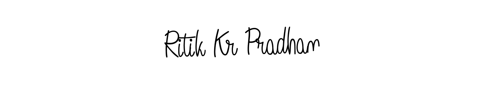 The best way (Angelique-Rose-font-FFP) to make a short signature is to pick only two or three words in your name. The name Ritik Kr Pradhan include a total of six letters. For converting this name. Ritik Kr Pradhan signature style 5 images and pictures png