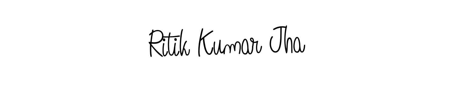 Make a beautiful signature design for name Ritik Kumar Jha. With this signature (Angelique-Rose-font-FFP) style, you can create a handwritten signature for free. Ritik Kumar Jha signature style 5 images and pictures png