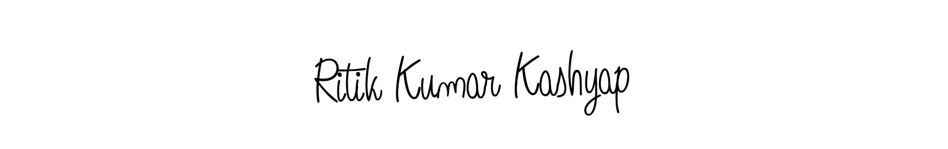 How to make Ritik Kumar Kashyap name signature. Use Angelique-Rose-font-FFP style for creating short signs online. This is the latest handwritten sign. Ritik Kumar Kashyap signature style 5 images and pictures png