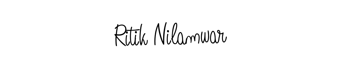 Design your own signature with our free online signature maker. With this signature software, you can create a handwritten (Angelique-Rose-font-FFP) signature for name Ritik Nilamwar. Ritik Nilamwar signature style 5 images and pictures png