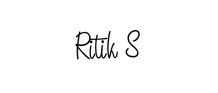 Ritik S stylish signature style. Best Handwritten Sign (Angelique-Rose-font-FFP) for my name. Handwritten Signature Collection Ideas for my name Ritik S. Ritik S signature style 5 images and pictures png