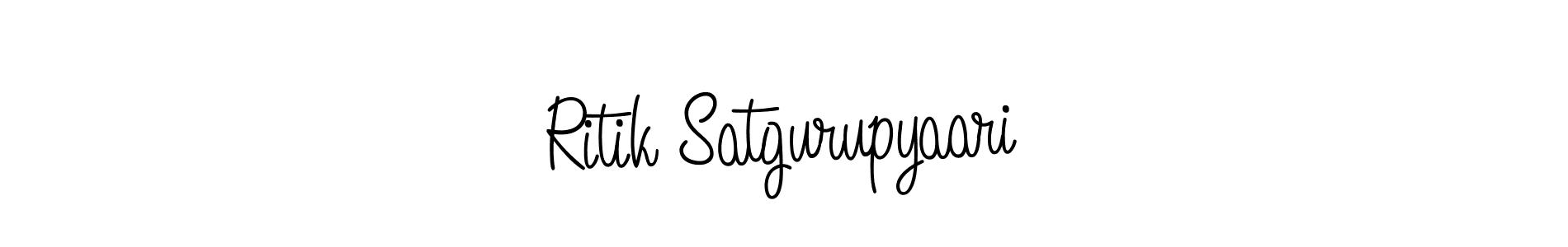 Design your own signature with our free online signature maker. With this signature software, you can create a handwritten (Angelique-Rose-font-FFP) signature for name Ritik Satgurupyaari. Ritik Satgurupyaari signature style 5 images and pictures png