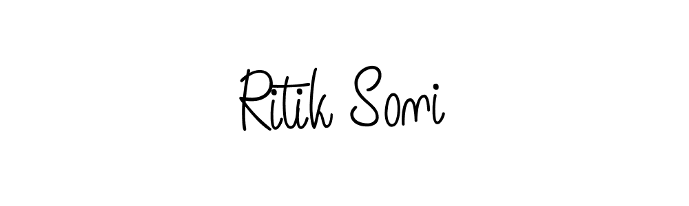 Use a signature maker to create a handwritten signature online. With this signature software, you can design (Angelique-Rose-font-FFP) your own signature for name Ritik Soni. Ritik Soni signature style 5 images and pictures png