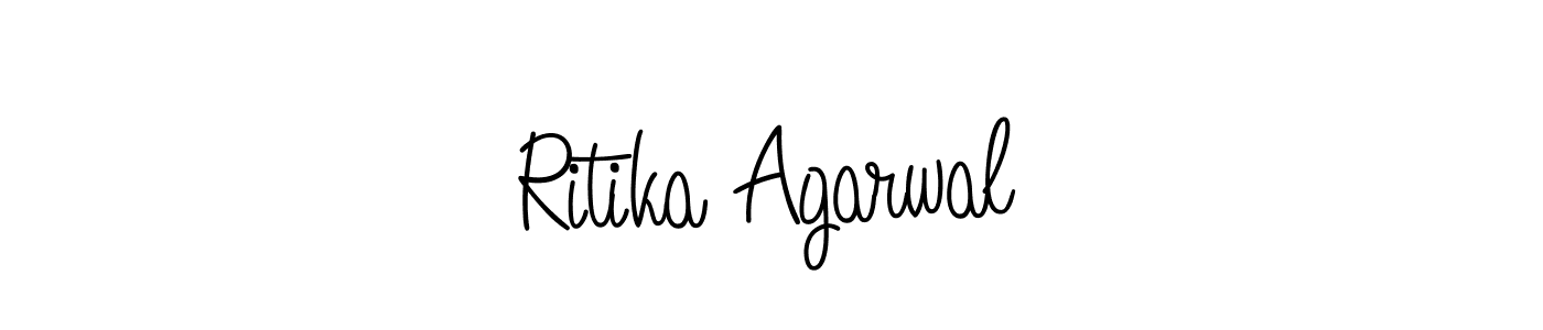 You should practise on your own different ways (Angelique-Rose-font-FFP) to write your name (Ritika Agarwal) in signature. don't let someone else do it for you. Ritika Agarwal signature style 5 images and pictures png