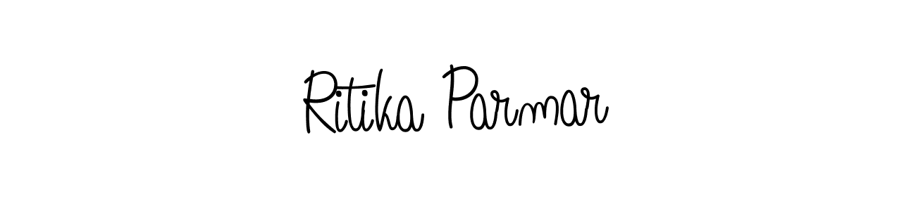 if you are searching for the best signature style for your name Ritika Parmar. so please give up your signature search. here we have designed multiple signature styles  using Angelique-Rose-font-FFP. Ritika Parmar signature style 5 images and pictures png