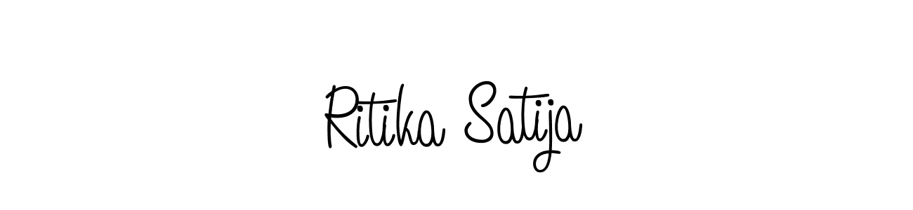 You should practise on your own different ways (Angelique-Rose-font-FFP) to write your name (Ritika Satija) in signature. don't let someone else do it for you. Ritika Satija signature style 5 images and pictures png