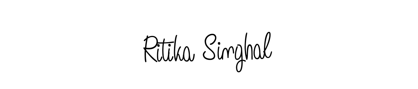 How to make Ritika Singhal name signature. Use Angelique-Rose-font-FFP style for creating short signs online. This is the latest handwritten sign. Ritika Singhal signature style 5 images and pictures png
