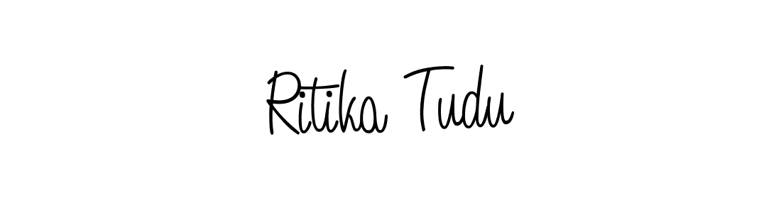 How to make Ritika Tudu name signature. Use Angelique-Rose-font-FFP style for creating short signs online. This is the latest handwritten sign. Ritika Tudu signature style 5 images and pictures png