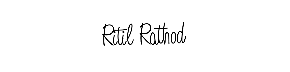 The best way (Angelique-Rose-font-FFP) to make a short signature is to pick only two or three words in your name. The name Ritil Rathod include a total of six letters. For converting this name. Ritil Rathod signature style 5 images and pictures png
